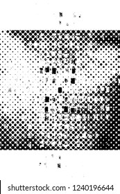 Grunge overlay layer. Abstract black and white vector background. Monochrome vintage surface with dirty pattern in cracks, spots, dots. Old wall in dark horror style design