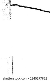 Grunge overlay layer. Abstract black and white vector background. Monochrome vintage surface with dirty pattern in cracks, spots, dots. Old wall in dark horror style design