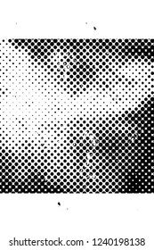 Grunge overlay layer. Abstract black and white vector background. Monochrome vintage surface with dirty pattern in cracks, spots, dots. Old wall in dark horror style design