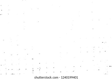 Grunge overlay layer. Abstract black and white vector background. Monochrome vintage surface with dirty pattern in cracks, spots, dots. Old wall in dark horror style design