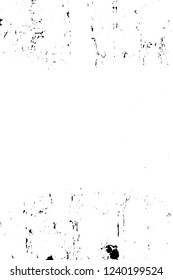Grunge overlay layer. Abstract black and white vector background. Monochrome vintage surface with dirty pattern in cracks, spots, dots. Old wall in dark horror style design
