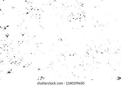 Grunge overlay layer. Abstract black and white vector background. Monochrome vintage surface with dirty pattern in cracks, spots, dots. Old wall in dark horror style design