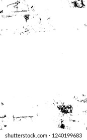 Grunge overlay layer. Abstract black and white vector background. Monochrome vintage surface with dirty pattern in cracks, spots, dots. Old wall in dark horror style design