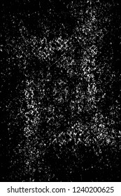 Grunge overlay layer. Abstract black and white vector background. Monochrome vintage surface with dirty pattern in cracks, spots, dots. Old wall in dark horror style design