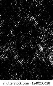 Grunge overlay layer. Abstract black and white vector background. Monochrome vintage surface with dirty pattern in cracks, spots, dots. Old wall in dark horror style design