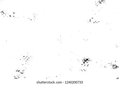 Grunge overlay layer. Abstract black and white vector background. Monochrome vintage surface with dirty pattern in cracks, spots, dots. Old wall in dark horror style design
