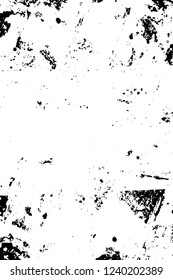 Grunge overlay layer. Abstract black and white vector background. Monochrome vintage surface with dirty pattern in cracks, spots, dots. Old wall in dark horror style design