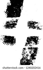 Grunge overlay layer. Abstract black and white vector background. Monochrome vintage surface with dirty pattern in cracks, spots, dots. Old wall in dark horror style design