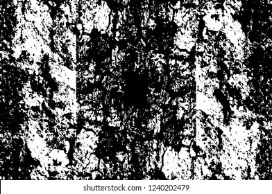 Grunge overlay layer. Abstract black and white vector background. Monochrome vintage surface with dirty pattern in cracks, spots, dots. Old wall in dark horror style design