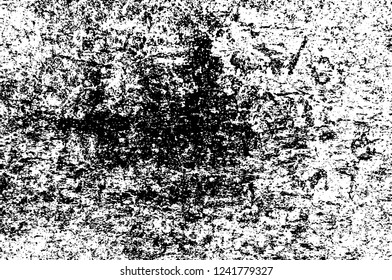Grunge overlay layer. Abstract black and white vector background. Monochrome vintage surface with dirty pattern in cracks, spots, dots. Old wall in dark horror style design