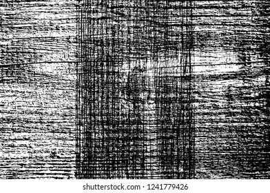 Grunge overlay layer. Abstract black and white vector background. Monochrome vintage surface with dirty pattern in cracks, spots, dots. Old wall in dark horror style design