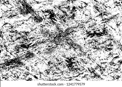 Grunge overlay layer. Abstract black and white vector background. Monochrome vintage surface with dirty pattern in cracks, spots, dots. Old wall in dark horror style design