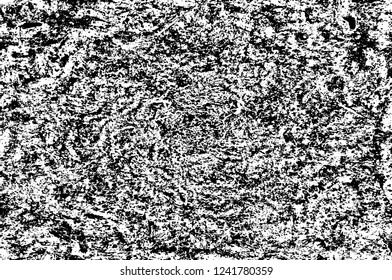 Grunge overlay layer. Abstract black and white vector background. Monochrome vintage surface with dirty pattern in cracks, spots, dots. Old wall in dark horror style design