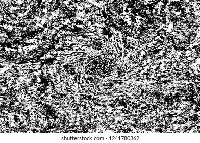 Grunge overlay layer. Abstract black and white vector background. Monochrome vintage surface with dirty pattern in cracks, spots, dots. Old wall in dark horror style design