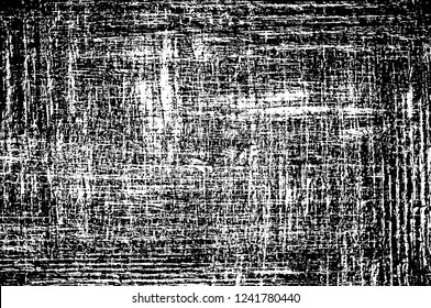 Grunge overlay layer. Abstract black and white vector background. Monochrome vintage surface with dirty pattern in cracks, spots, dots. Old wall in dark horror style design