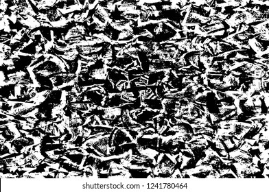Grunge overlay layer. Abstract black and white vector background. Monochrome vintage surface with dirty pattern in cracks, spots, dots. Old wall in dark horror style design