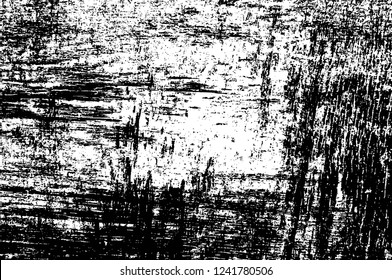 Grunge overlay layer. Abstract black and white vector background. Monochrome vintage surface with dirty pattern in cracks, spots, dots. Old wall in dark horror style design
