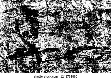 Grunge overlay layer. Abstract black and white vector background. Monochrome vintage surface with dirty pattern in cracks, spots, dots. Old wall in dark horror style design