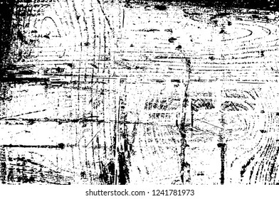 Grunge overlay layer. Abstract black and white vector background. Monochrome vintage surface with dirty pattern in cracks, spots, dots. Old wall in dark horror style design