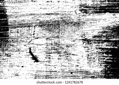 Grunge overlay layer. Abstract black and white vector background. Monochrome vintage surface with dirty pattern in cracks, spots, dots. Old wall in dark horror style design