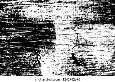 Grunge overlay layer. Abstract black and white vector background. Monochrome vintage surface with dirty pattern in cracks, spots, dots. Old wall in dark horror style design