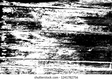 Grunge overlay layer. Abstract black and white vector background. Monochrome vintage surface with dirty pattern in cracks, spots, dots. Old wall in dark horror style design