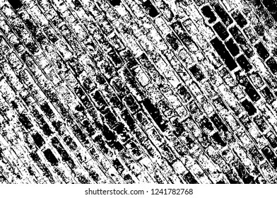 Grunge overlay layer. Abstract black and white vector background. Monochrome vintage surface with dirty pattern in cracks, spots, dots. Old wall in dark horror style design