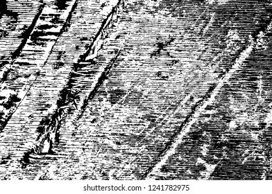 Grunge overlay layer. Abstract black and white vector background. Monochrome vintage surface with dirty pattern in cracks, spots, dots. Old wall in dark horror style design