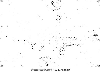 Grunge overlay layer. Abstract black and white vector background. Monochrome vintage surface with dirty pattern in cracks, spots, dots. Old wall in dark horror style design