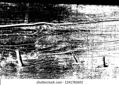 Grunge overlay layer. Abstract black and white vector background. Monochrome vintage surface with dirty pattern in cracks, spots, dots. Old wall in dark horror style design