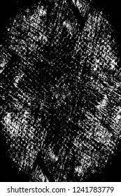 Grunge overlay layer. Abstract black and white vector background. Monochrome vintage surface with dirty pattern in cracks, spots, dots. Old wall in dark horror style design