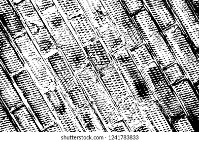 Grunge overlay layer. Abstract black and white vector background. Monochrome vintage surface with dirty pattern in cracks, spots, dots. Old wall in dark horror style design