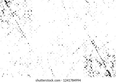 Grunge overlay layer. Abstract black and white vector background. Monochrome vintage surface with dirty pattern in cracks, spots, dots. Old wall in dark horror style design