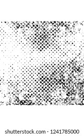 Grunge overlay layer. Abstract black and white vector background. Monochrome vintage surface with dirty pattern in cracks, spots, dots. Old wall in dark horror style design