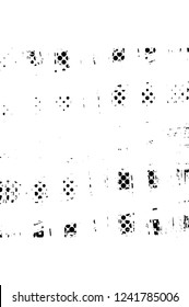 Grunge overlay layer. Abstract black and white vector background. Monochrome vintage surface with dirty pattern in cracks, spots, dots. Old wall in dark horror style design