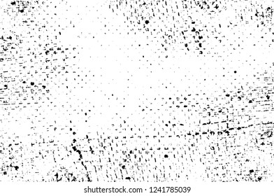 Grunge overlay layer. Abstract black and white vector background. Monochrome vintage surface with dirty pattern in cracks, spots, dots. Old wall in dark horror style design