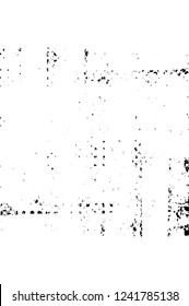 Grunge overlay layer. Abstract black and white vector background. Monochrome vintage surface with dirty pattern in cracks, spots, dots. Old wall in dark horror style design
