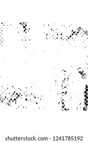Grunge overlay layer. Abstract black and white vector background. Monochrome vintage surface with dirty pattern in cracks, spots, dots. Old wall in dark horror style design