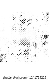 Grunge overlay layer. Abstract black and white vector background. Monochrome vintage surface with dirty pattern in cracks, spots, dots. Old wall in dark horror style design