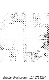 Grunge overlay layer. Abstract black and white vector background. Monochrome vintage surface with dirty pattern in cracks, spots, dots. Old wall in dark horror style design