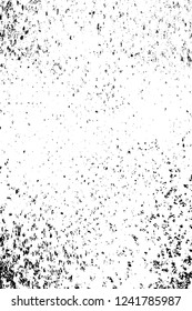 Grunge overlay layer. Abstract black and white vector background. Monochrome vintage surface with dirty pattern in cracks, spots, dots. Old wall in dark horror style design