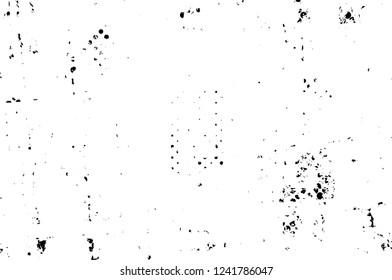 Grunge overlay layer. Abstract black and white vector background. Monochrome vintage surface with dirty pattern in cracks, spots, dots. Old wall in dark horror style design