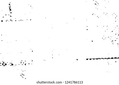 Grunge overlay layer. Abstract black and white vector background. Monochrome vintage surface with dirty pattern in cracks, spots, dots. Old wall in dark horror style design