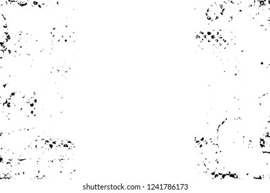 Grunge overlay layer. Abstract black and white vector background. Monochrome vintage surface with dirty pattern in cracks, spots, dots. Old wall in dark horror style design