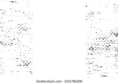 Grunge overlay layer. Abstract black and white vector background. Monochrome vintage surface with dirty pattern in cracks, spots, dots. Old wall in dark horror style design