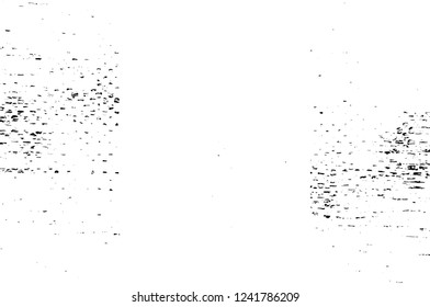 Grunge overlay layer. Abstract black and white vector background. Monochrome vintage surface with dirty pattern in cracks, spots, dots. Old wall in dark horror style design