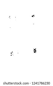 Grunge overlay layer. Abstract black and white vector background. Monochrome vintage surface with dirty pattern in cracks, spots, dots. Old wall in dark horror style design