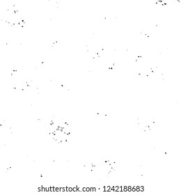 Grunge overlay layer. Abstract black and white vector background. Monochrome vintage surface with dirty pattern in cracks, spots, dots. Old wall in dark horror style design