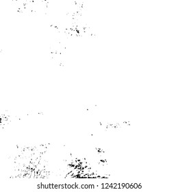 Grunge overlay layer. Abstract black and white vector background. Monochrome vintage surface with dirty pattern in cracks, spots, dots. Old wall in dark horror style design