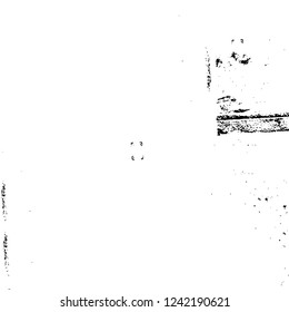 Grunge overlay layer. Abstract black and white vector background. Monochrome vintage surface with dirty pattern in cracks, spots, dots. Old wall in dark horror style design